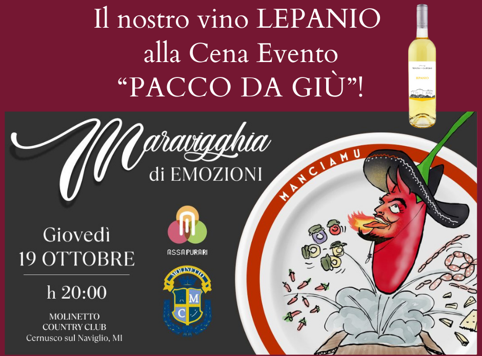 The Pian delle Rose wine from the Tenuta at the dinner event- “Insieme è...Maravigghia CENACO-LEO Una cena...Stellare”